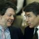 Laffer chats with Republican governor of Texas Rick Perry in 2008.